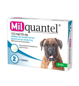 Milquantel Grote Hond - 12.5 mg / 125 mg (5 t/m 25 kg)