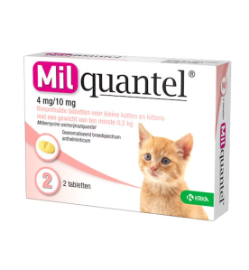 Milquantel  Kleine Kat / Kitten - 4 mg / 10 mg (0.5 t/m 2 kg) - 2 tabletten