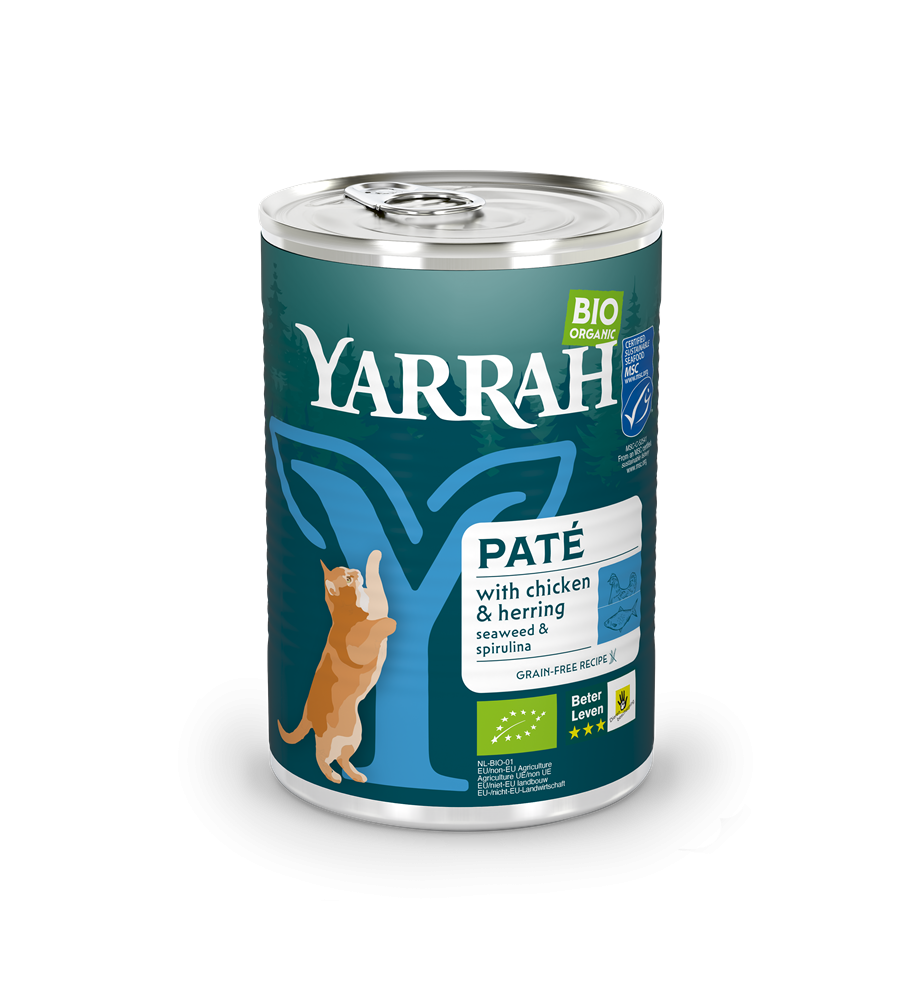 Yarrah Biologisch Kattenvoer Paté met Vis - 12 x 400 gram