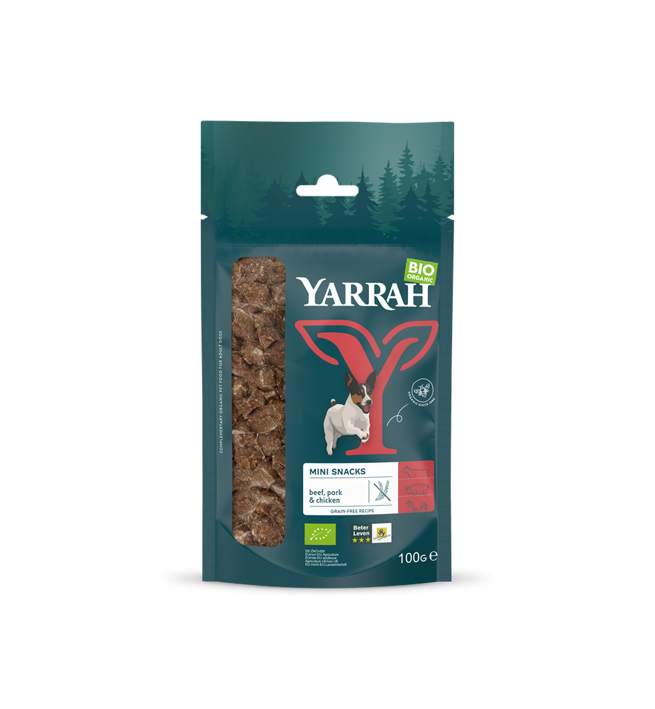 Yarrah Biologische Mini Snack voor Honden - 10 x 100 gram