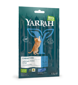 Yarrah Biologische Kauwstaafjes voor de Kat - 25 x 15 gram