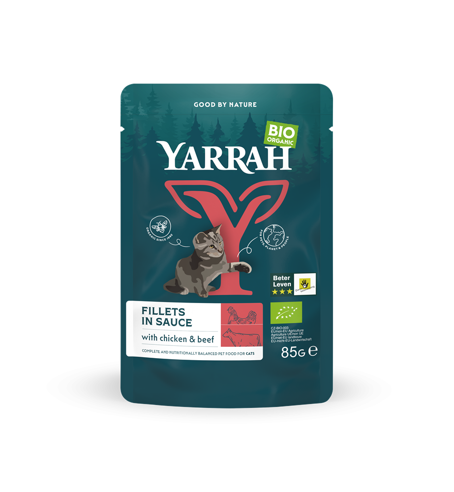 Yarrah Biologische Filets met Rund in saus - 14 x 85 gram