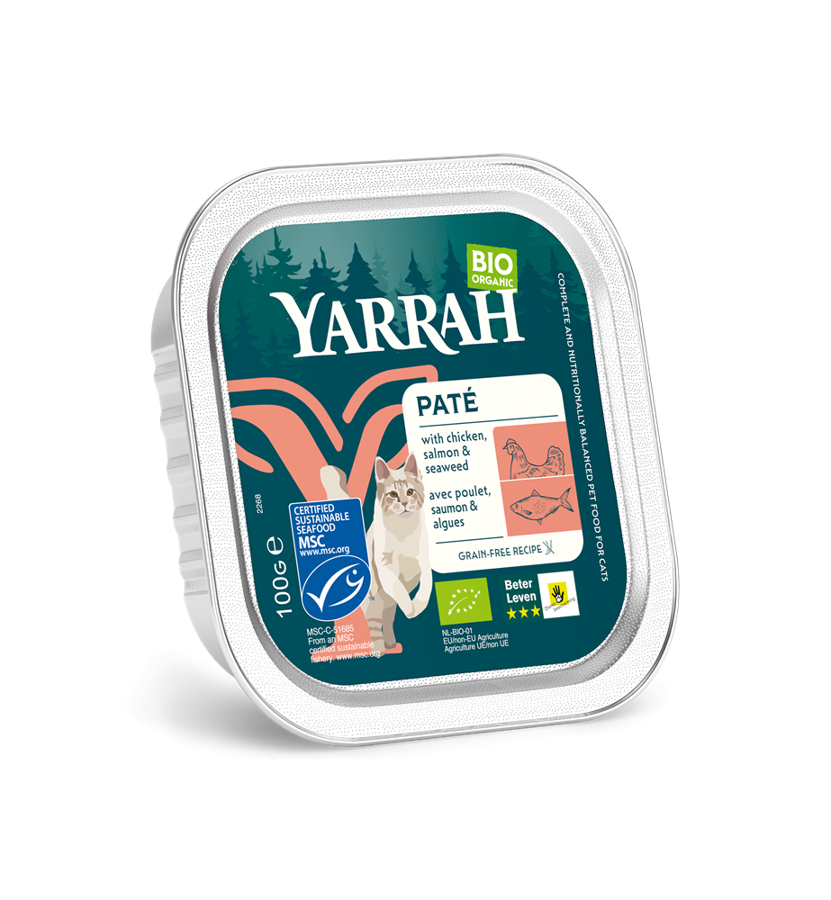 Yarrah Biologisch Kattenvoer Paté met Zalm - 16 x 100 gram