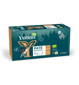 Yarrah Biologisch Hondenvoer Multipack Paté (Rund/Kip/Kalkoen) - 6 x 150 gram