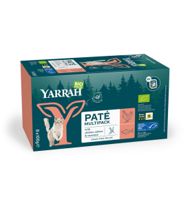 Yarrah Biologisch Kattenvoer Multipack met Zalm - 8 x 100 gram