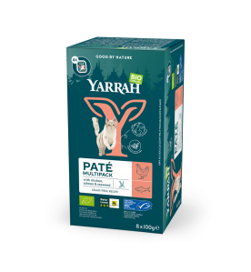 Yarrah Biologisch Kattenvoer Multipack met Zalm - 8 x 100 gram