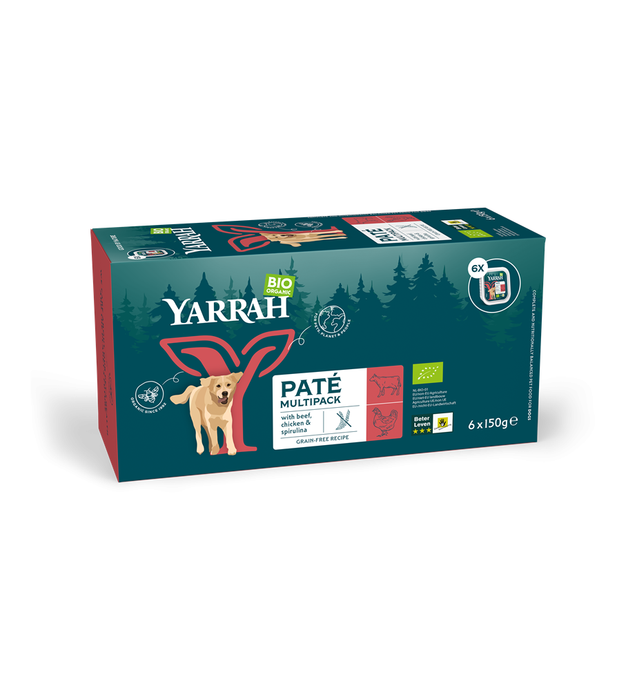 Yarrah Biologisch Hondenvoer Multipack Paté (Rund) - 6 x 150 gram