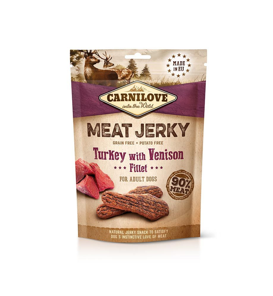 Carnilove Meat Jerky Turkey with Venison Fillet - 100 gram