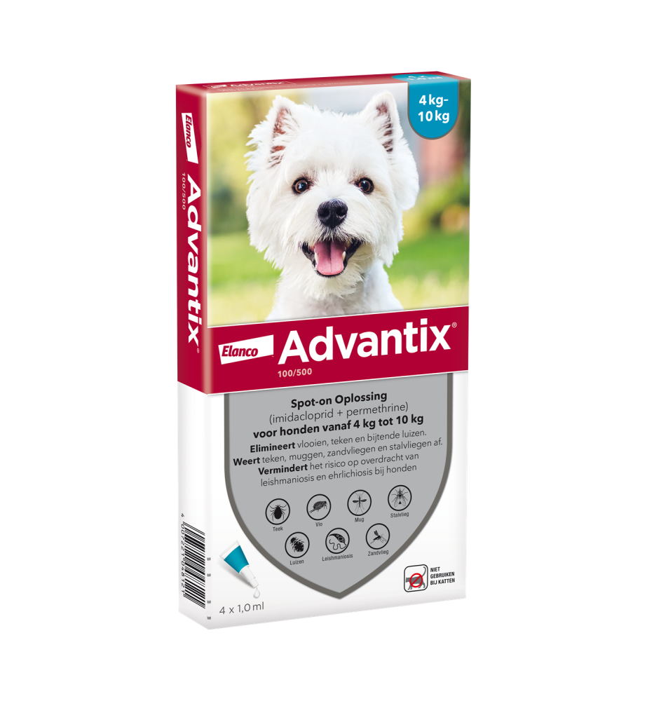 Advantix 4 t/m 10 kg - 100/500 - 4 pip